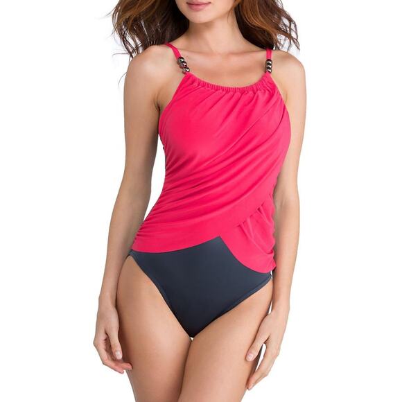 Women's Magicsuit Draped All Over Colorblock Solid Lisa One Piece Swimsuit sz 12 - Picture 1 of 6